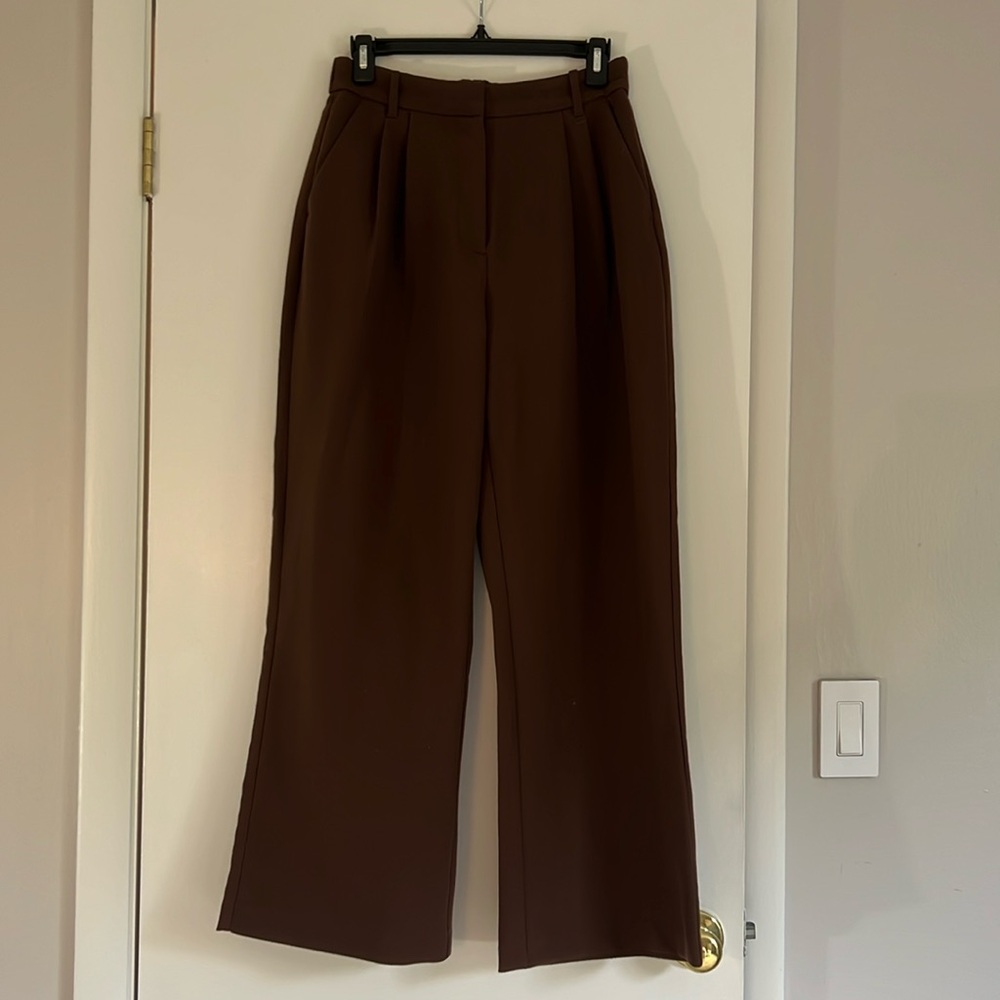 Chocolate Brown Wide Leg Trousers | A&F | 28/6 Curve Love